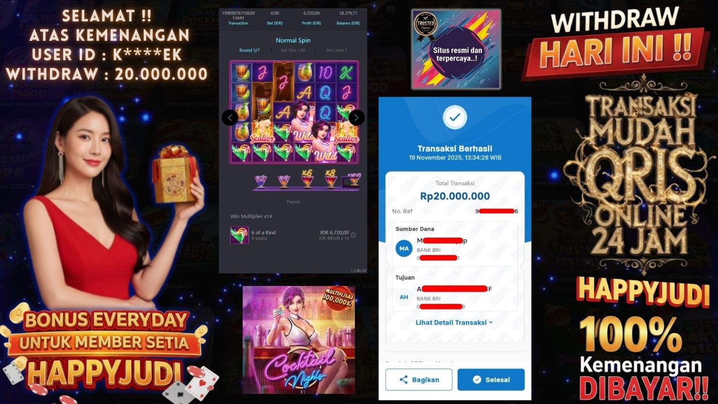 HAPPYJUDI JACKPOT SLOT COCKTAIL NIGHTS